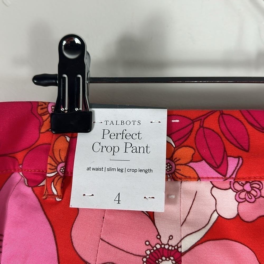 Talbots Floral Perfect Crop Tossed Flowers Pants 4 NWT - Picture 9 of 11